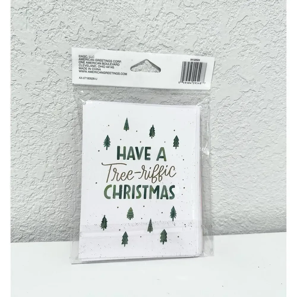NEW American Greetings Christmas Blank Note Cards White Envelopes 2 Design 10ct